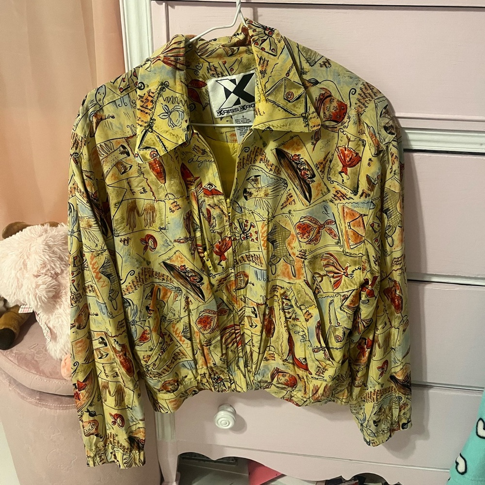 Vintage Retro Silk  bomber jacket